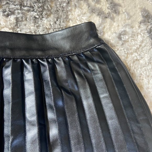 NWT Faux Leather Pleated Midi Skirt - Picture 2 of 5